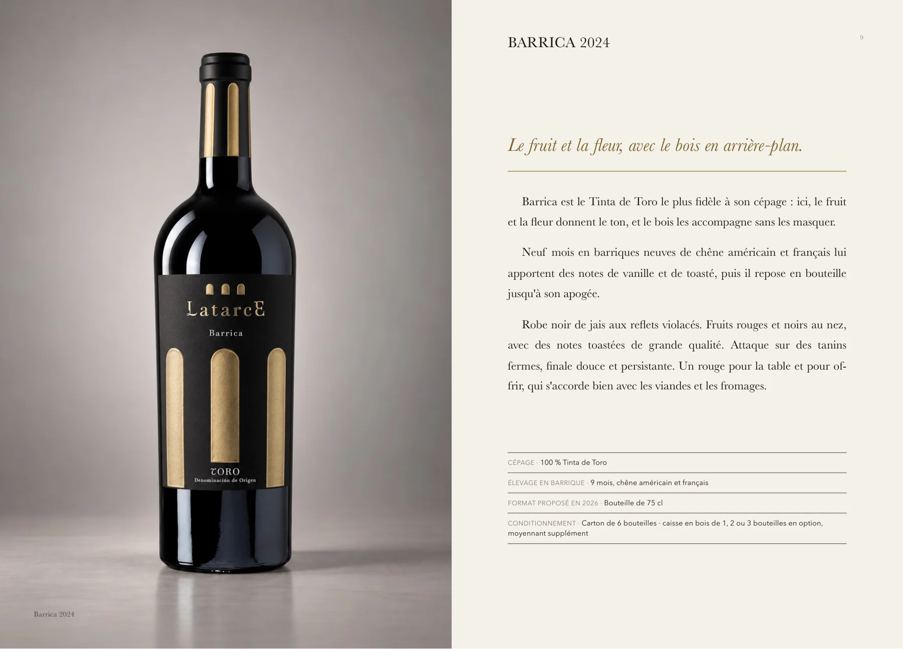 Fiche technique de Latarce Tinto Barrica dans le Livre des vins 2026