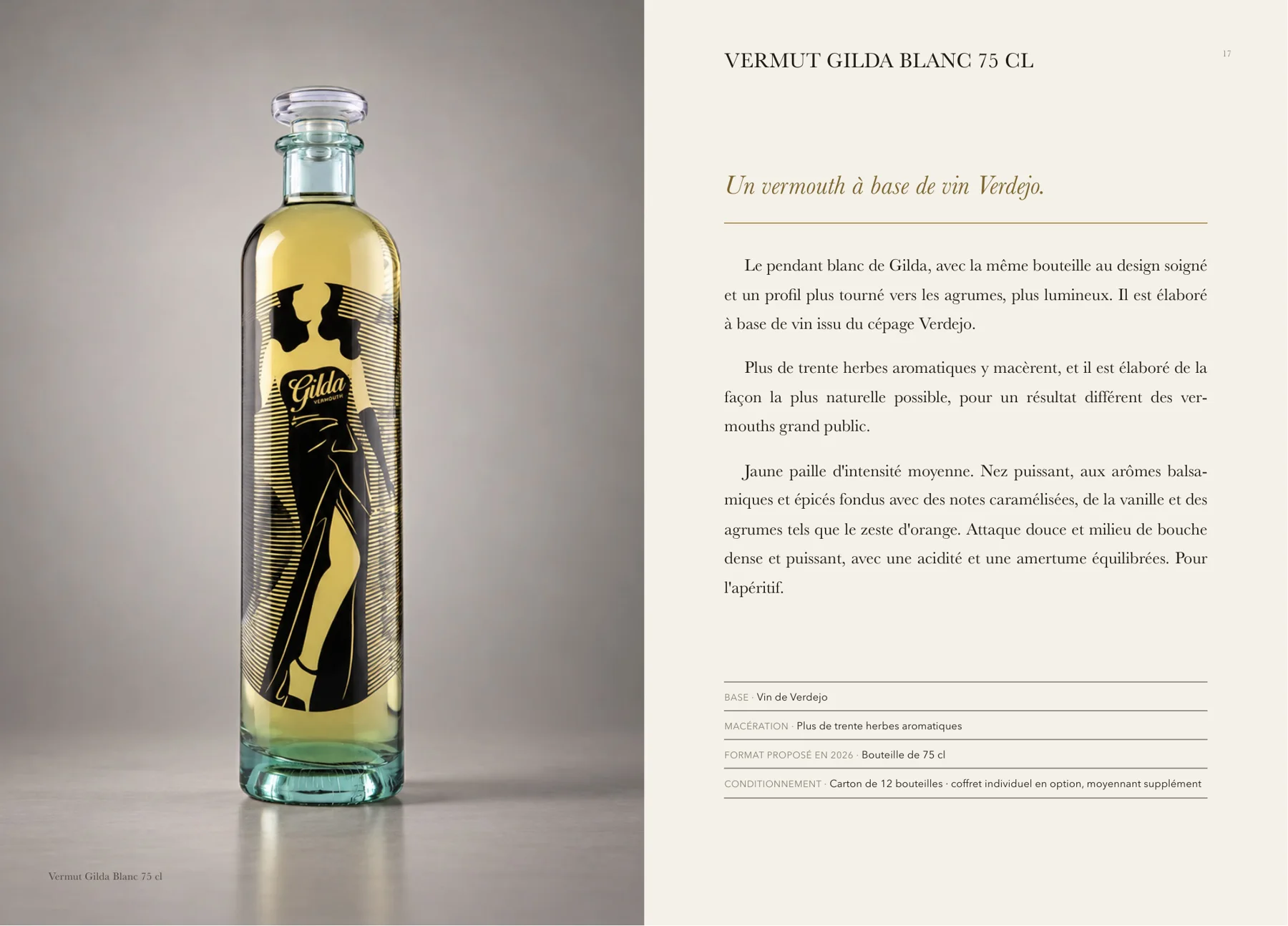 Fiche technique de Vermut Gilda Blanco dans le Livre des vins 2026