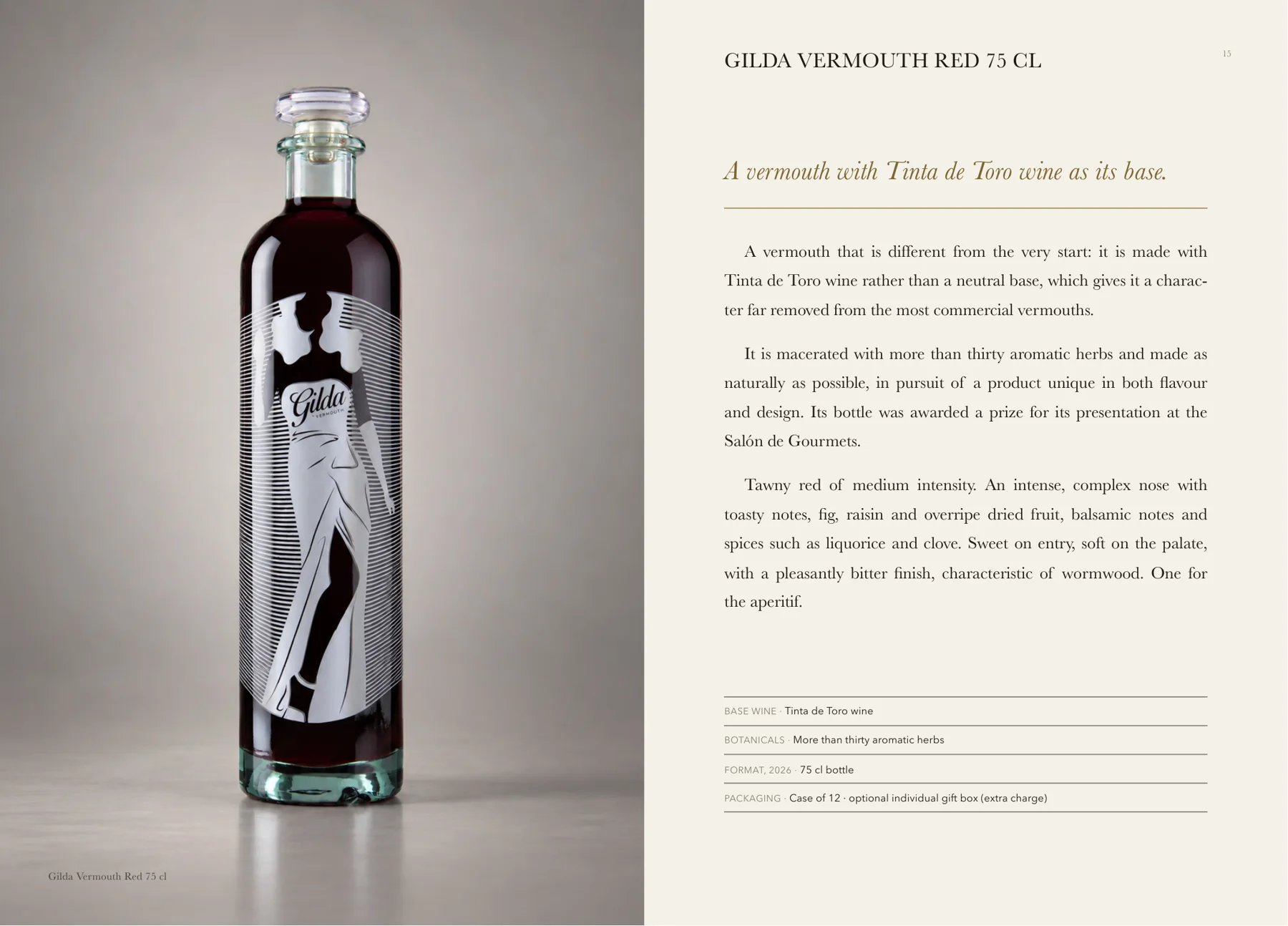 Technical sheet of Vermut Gilda Tinto in the Wine Book 2026