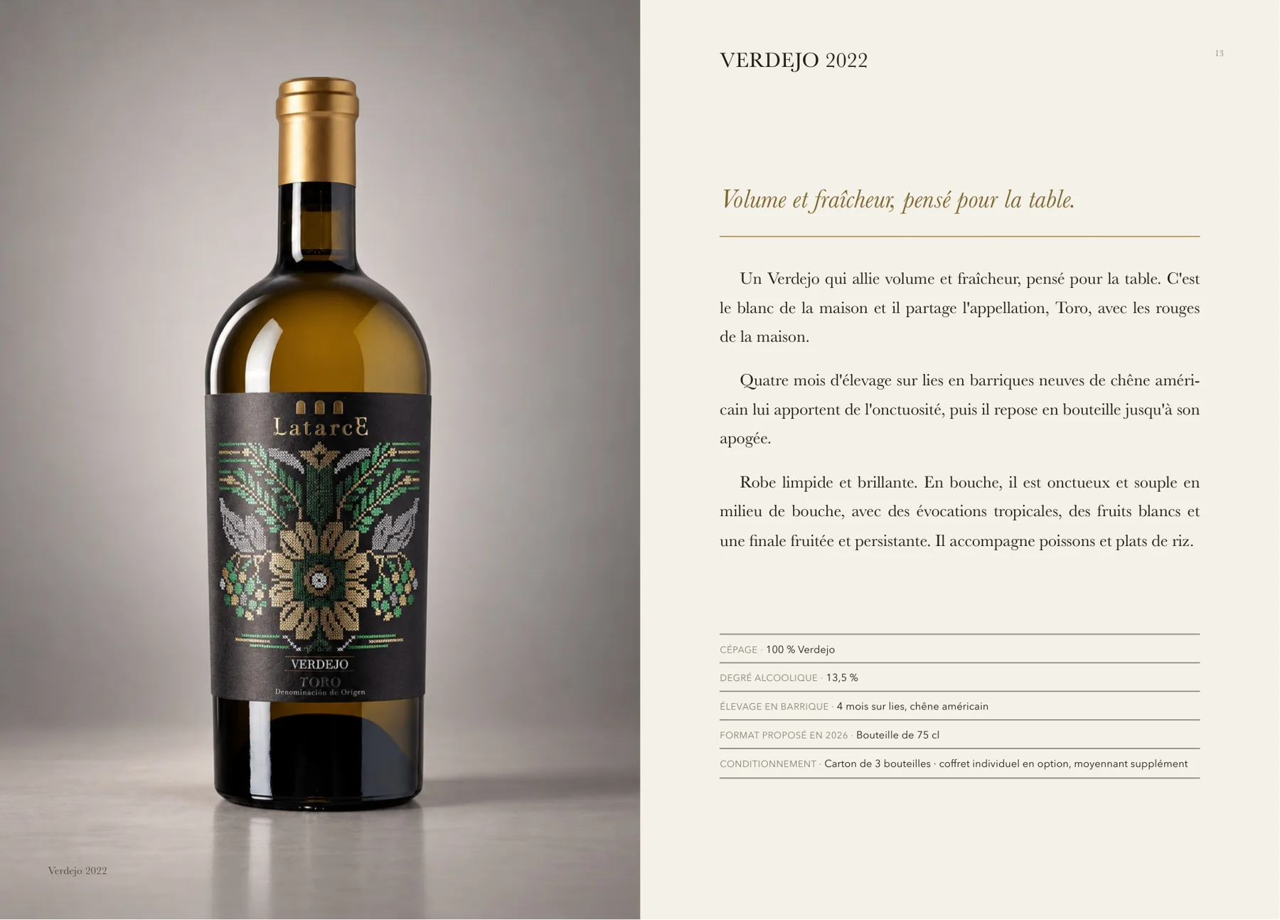 Fiche technique de Latarce Selección Verdejo dans le Livre des vins 2026